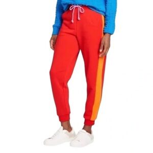 Lego x Target • Women's Red & Orange Striped Joggers size small warm fleece